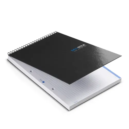 Bloc Notebook spirales - A5 - 5x5 - 120 feuilles - Gris photo du produit