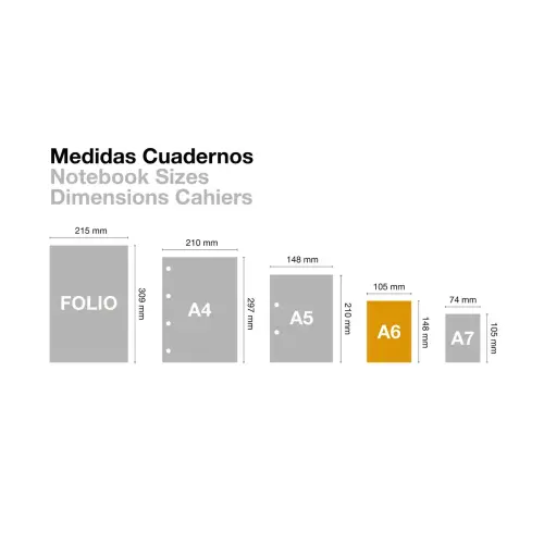 Notebook The Original Carton A6 Quadri. 5x5mm 120feuil. 4coul. Grafit photo du produit