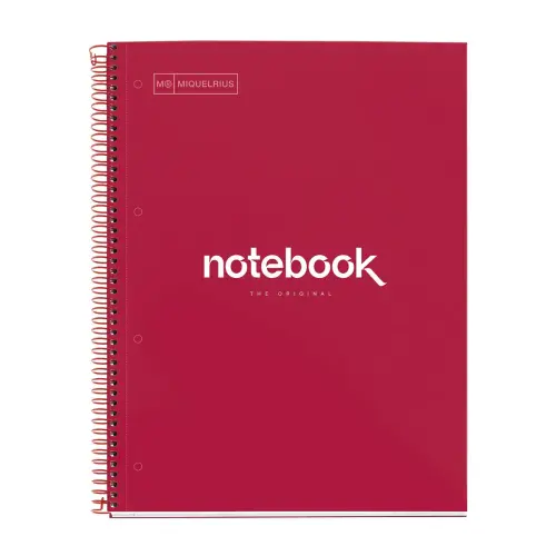 Notebook Emotions Rigide A4 Quadri. 5x5mm 80feuil. Rouge photo du produit