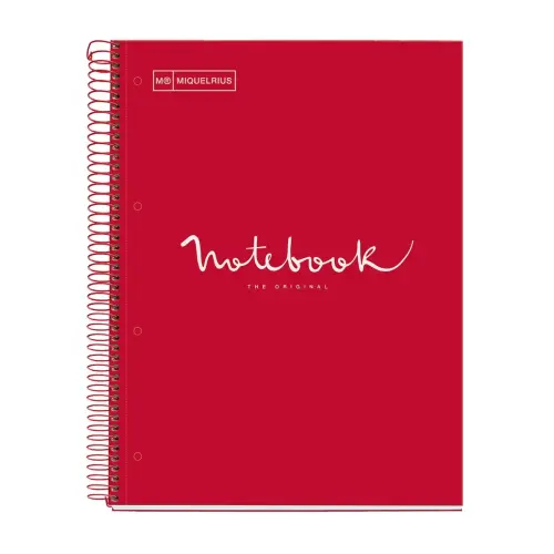 Notebook Emotions Rigide A4 Ligné 7mm 80feuil. Rouge photo du produit