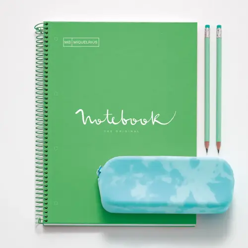 Notebook Emotions Rigide A4 Quadrill&eacute; 5 x 5 mm 80 feuilles Vert - Miquel Rius photo du produit