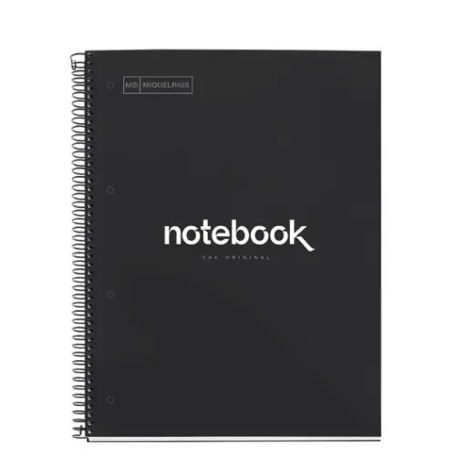 Notebook Emotions Rigide A4 Quadri. 5x5mm 80feuil. Noir photo du produit