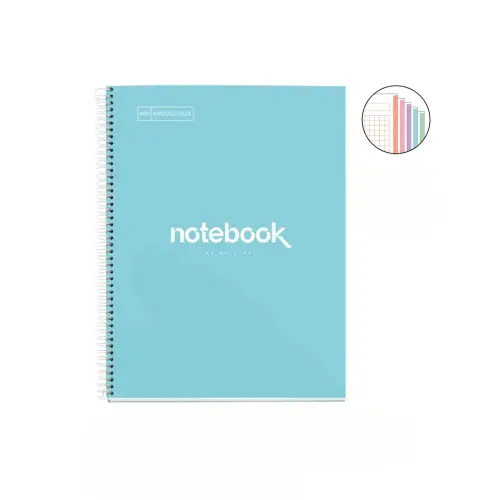 Notebook Emotions Rigide A4 Quadri. 5x5mm 120feuil. 5coul. Ciel photo du produit