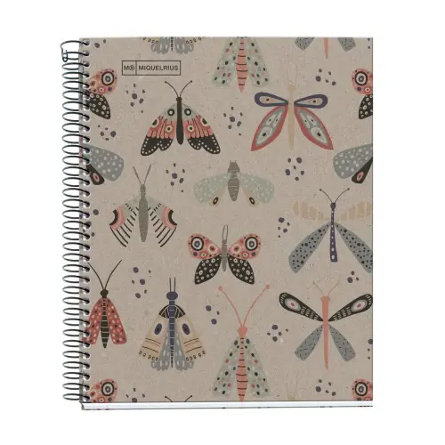 Notebook Eco Design Recyclé A5 Ligné 7mm 80feuil. Butterfly photo du produit