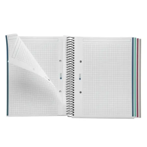 Notebook Eco Design Recycl&eacute; A5 Quadri. 5x5mm 120feuil. 4coul. Kraft photo du produit