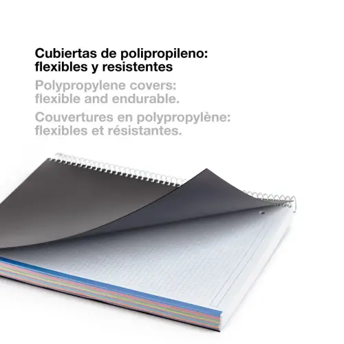 Notebook The Original Souple A4 Quadrillé 5 x 5 mm 200 feuilles 8 couleurs Bleu - Miquel Rius photo du produit