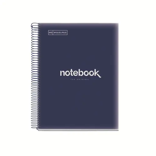 Notebook Emotions Souple A4 Lign&eacute; 7mm 120feuil. 5coul. Marine photo du produit