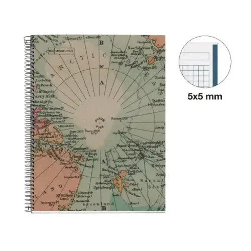 Notebook Eco Design Recyclé A4 Quadri. 5x5mm 80feuil. Maps photo du produit