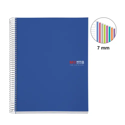 Notebook The Original Souple A4 Ligné 7mm 200feuil. 8coul. Bleu photo du produit