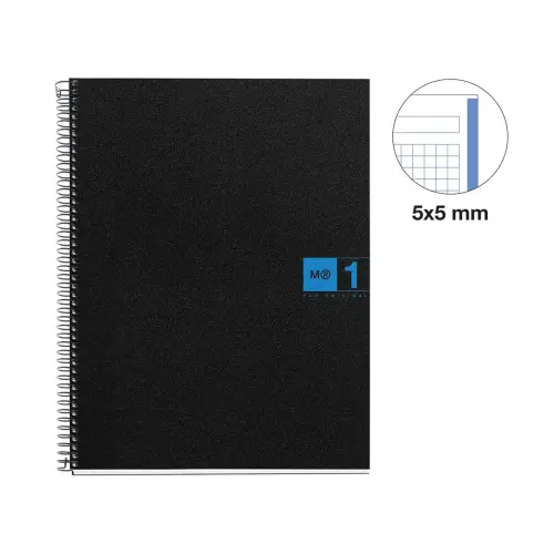 Notebook The Original Souple A4 Quadrillé 5 x 5 mm 80 feuilles Bleu - Miquel Rius photo du produit