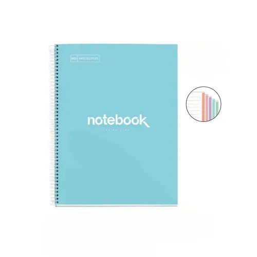 Notebook Emotions Rigide A4 Ligné 7mm 120feuil. 5coul. Ciel photo du produit