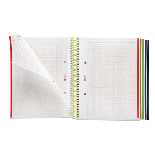 Notebook Emotions Souple A5 Quadrillé 5 x 5 mm 120 feuilles 5 couleurs Rouge - Miquel Rius photo du produit