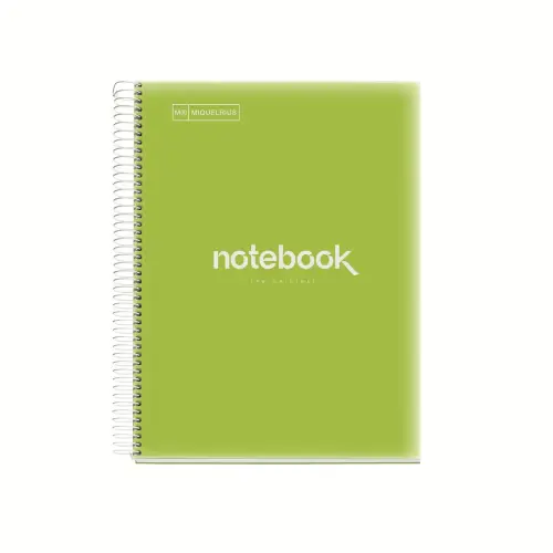 Notebook Emotions Souple A4 Quadrill&eacute; 5 x 5 mm 120 feuilles 5 couleurs Lime - Miquel Rius photo du produit