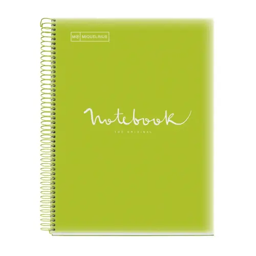 Notebook Emotions Souple A4 Ligné 7mm 120feuil.  5coul. Lime photo du produit