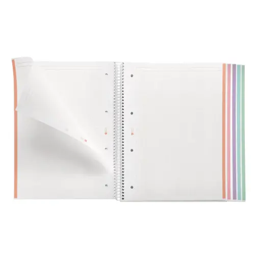 Cahier spirales rigide - A4 - 5 x 5 - 120 pages - Rose - Miquel Rius photo du produit