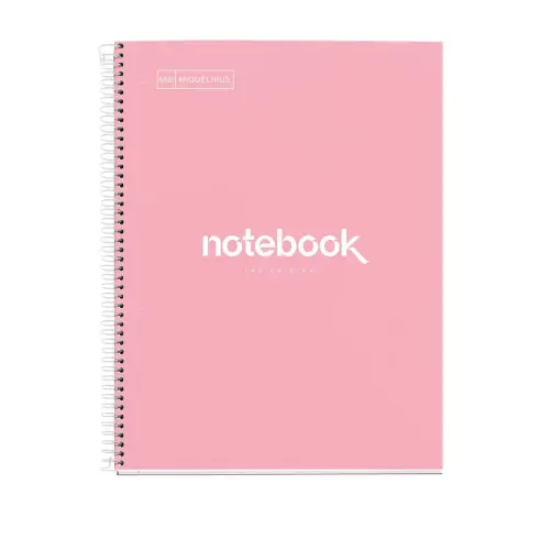 Notebook Emotions Rigide A5 Quadrillé 5 x 5 mm 120 feuilles 5 couleurs Rose - Miquel Rius photo du produit