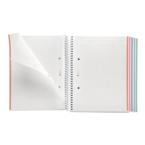 Notebook Emotions Rigide A5 Quadrillé 5 x 5 mm 120 feuilles 5 couleurs Rose - Miquel Rius photo du produit