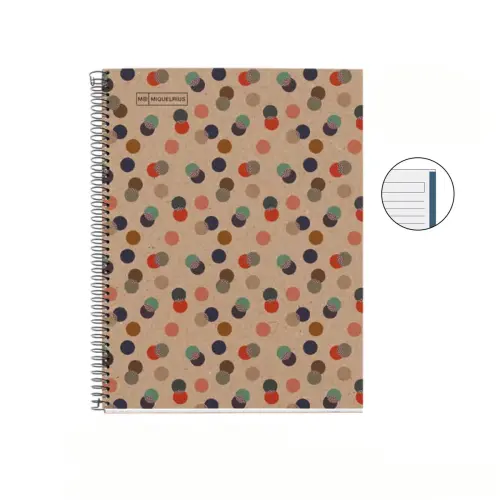 Notebook Eco Design Recycl&eacute; A4 Lign&eacute; 7 mm 80 feuilles Confetti - Miquel Rius photo du produit