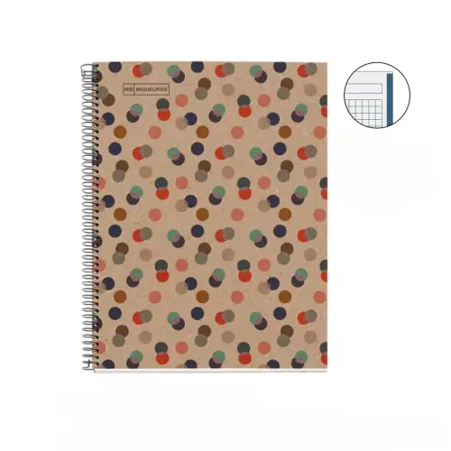 Notebook Eco Design Recycl&eacute; A5 Quadri. 5x5mm 80feuil. Confetti photo du produit