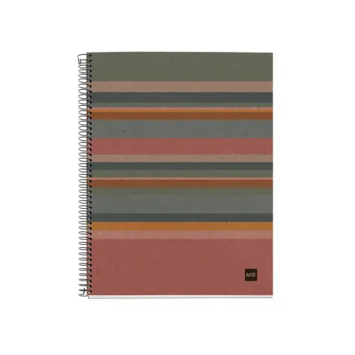 Notebook Eco Design Recyclé A5 Quadrillé 5 x 5 mm 120 feuilles 4 couleurs Rayures - Miquel Rius photo du produit