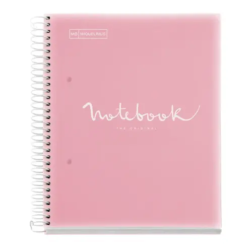 Notebook Emotions Souple A5 Quadri. 5x5mm 160feuil. 8coul. Rose photo du produit