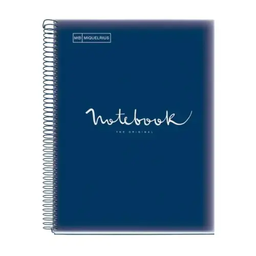Notebook Emotions Souple A4 Quadri. 5x5mm 160feuil. 8coul. Marine photo du produit
