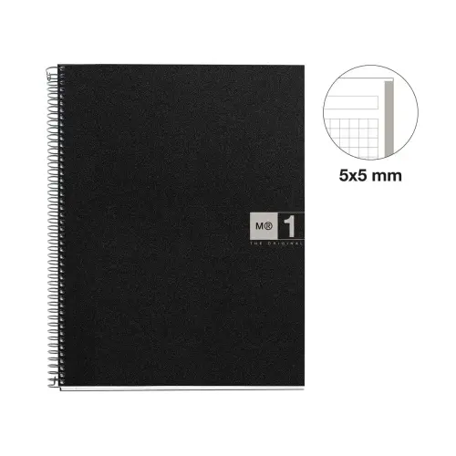 Notebook The Original Souple A4 Quadrill&eacute; 5 x 5 mm 80 feuilles Gris - Miquel Rius photo du produit