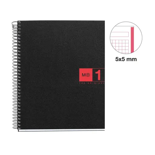 Notebook The Original Souple A5 Quadrillé 5 x 5 mm 80 feuilles Gris - Miquel Rius photo du produit