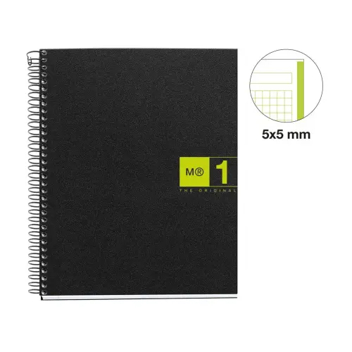 Notebook The Original Souple A5 Quadrillé 5 x 5 mm 80 feuilles Vert - Miquel Rius photo du produit