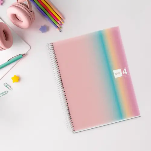 Notebook Aurora Souple A4 Quadrillé 5 x 5 mm 120 feuilles 4 couleurs - Miquel Rius photo du produit