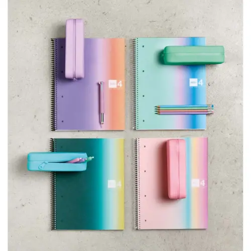 Notebook Aurora Souple A4 Quadrillé 5 x 5 mm 120 feuilles 4 couleurs - Miquel Rius photo du produit