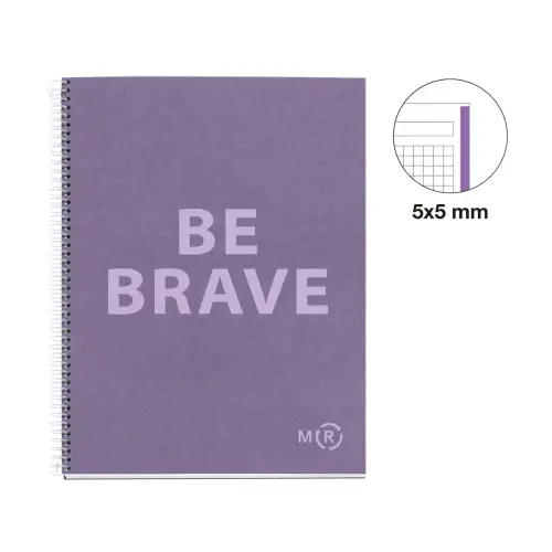 Notebook Be Eco Recycl&eacute; A4 Quadri. 5x5mm 80feuil. Am&eacute;thyste photo du produit