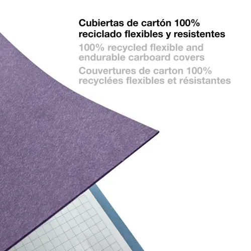 Notebook Be Eco Recycl&eacute; A4 Quadri. 5x5mm 80feuil. Am&eacute;thyste photo du produit