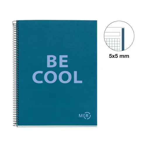 Notebook Be Eco Recycl&eacute; A4 Quadri. 5x5mm 80feuil. Saphir photo du produit