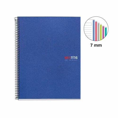 Notebook The Original Souple A4 Lign&eacute; 7mm 150feuil. 6coul. Bleu photo du produit