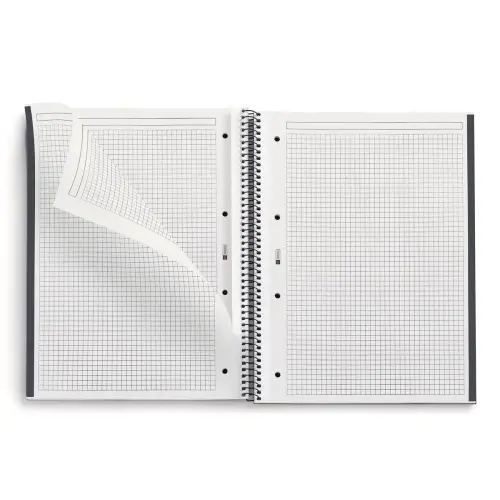 Notebook Be Eco Recycl&eacute; A4 Quadri. 5x5mm 80feuil. Anthracite photo du produit