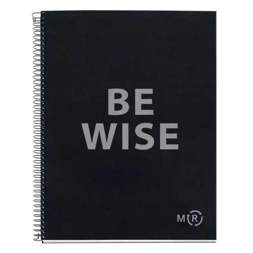 Notebook Be Eco Recycl&eacute; A4 Quadri. 5x5mm 80feuil. Anthracite photo du produit
