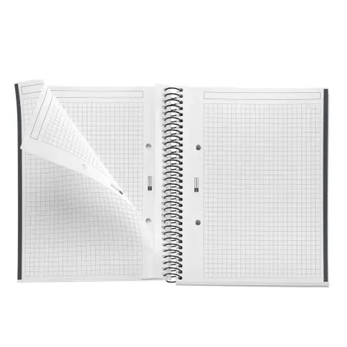 Notebook Be Eco Recyclé A5 Quadrillé 5 x 5 mm 80 feuilles Anthracite - Miquel Rius photo du produit