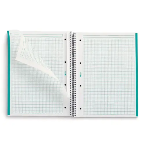 Notebook Be Eco Recyclé A4 Quadri. 5x5mm 80feuil. Émeraude photo du produit