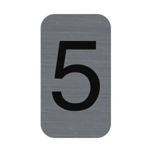 Plaque adhesive chiffre 5 photo du produit