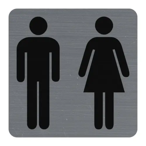 Plaque adhesive toilettes H/F FR photo du produit