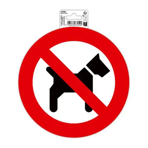 Panneau Interdit aux chiens PVC 20 cm photo du produit