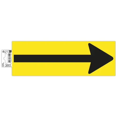 Adhesif sol jaune fleche noire 30x10cm photo du produit