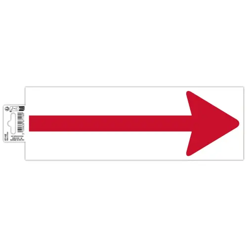 Adh&eacute;sif sol blanc fl&egrave;che rouge 30 x 10 cm - Exacompta photo du produit