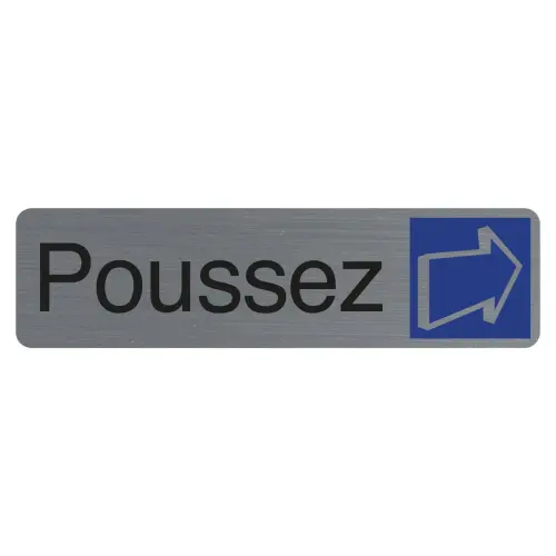 Plaque adh&eacute;sive &laquo; Poussez &raquo; FR - Exacompta photo du produit