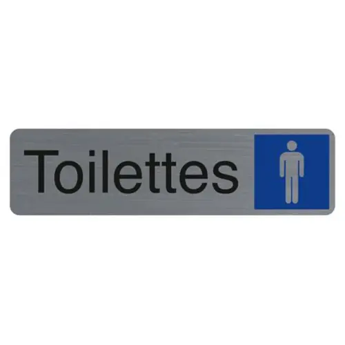 Plaque  adhesive Toilettes homme FR photo du produit