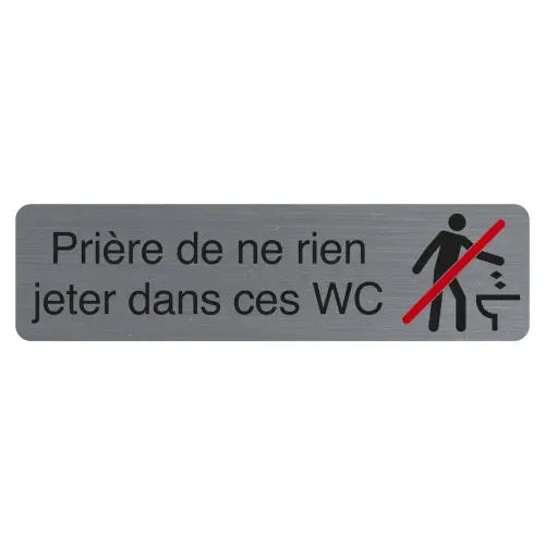 Plaque rien jeter dans ces wc FR photo du produit