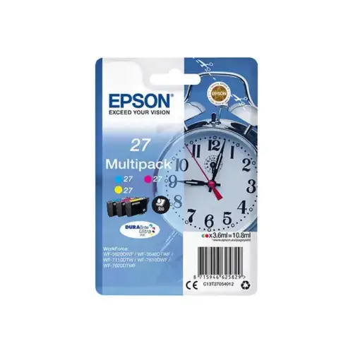 Pack de 3 cartouches d'encre C13T27054012 R&eacute;veil - Couleurs - sous blister - Epson photo du produit
