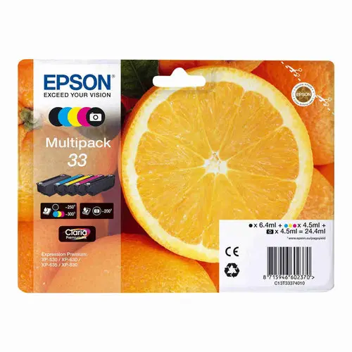 Epson C13T33374021 ORANGE X 4 Blister photo du produit