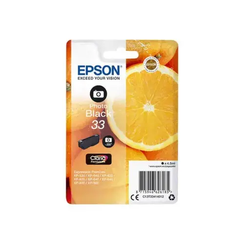 Cartouche d'encre C13T33414012 Orange - Noir photo - sous blister - Epson photo du produit
